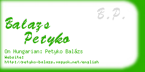 balazs petyko business card